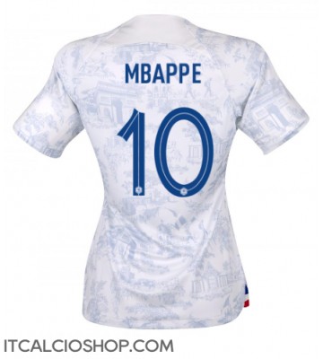 Francia Kylian Mbappe #10 Seconda Maglia Femmina Mondiali 2022 Manica Corta
